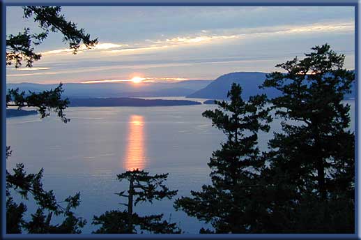 North Pender Island - Sunset overlooking Salt Spring Island and Vancouver Island