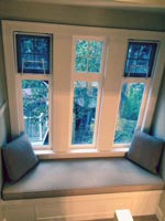 Looking down into the living area