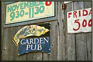 Signs at the Galiano Community Hall, Galiano Island
