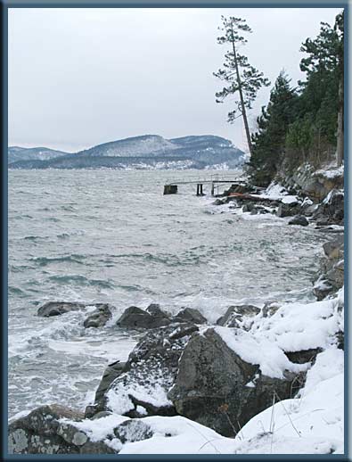 North Pender Island - A rare winter snow for Pender Island