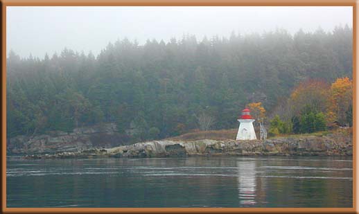 Galiano Island - The lighthouse at Porlier Pass between Galiano and Valdes Islands
