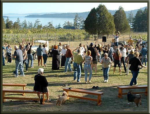 Saturna Island - Dancing at the Saturna Island Vineyards annual harvest celebration
