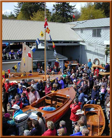 Gabriola Island - The annual boat launch at the Silva Bay Shipyard School