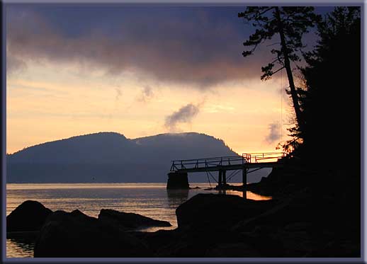 North Pender Island - A spectacular fall sunrise over Saturna Island